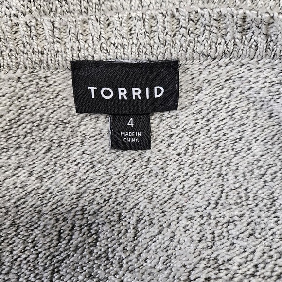 Torrid Gray Marled Cut Out Twist Neck Sweater Size 4X Feminine Boho - Picture 5 of 7